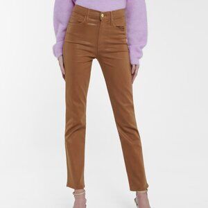 Frame Le Sylvie Slender Straight Coated High-Rise Jeans sz 25